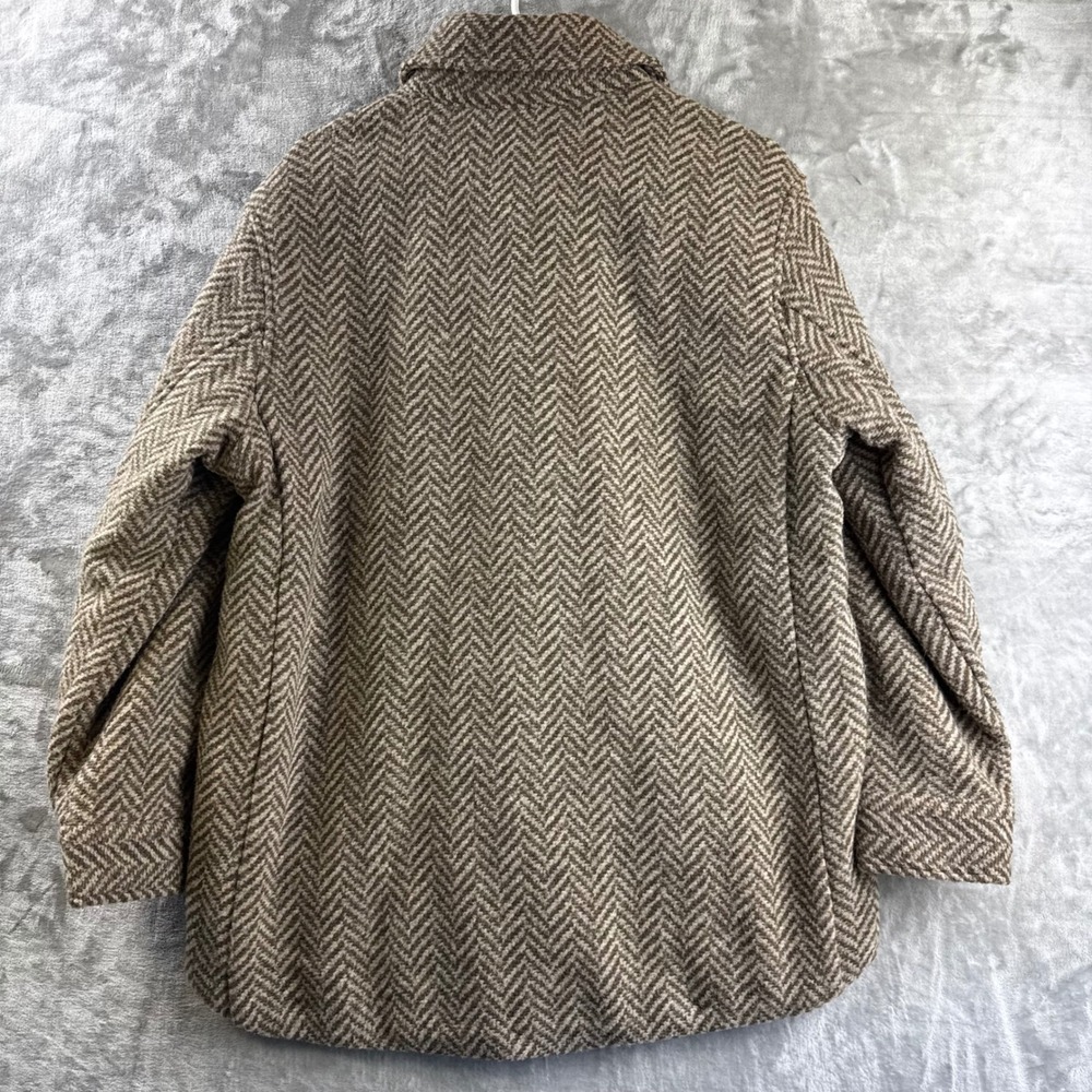 H&M Shirt Jacket Womens Small Brown Herringbone Quilted Lined Shacket (1779) - Picture 7 of 12
